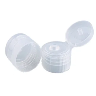 Two Clear Plastic Flip Top Caps