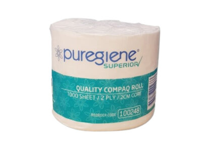 Puregiene® Compaq Toilet Tissue Superior 2 Ply 1000 Sheet Carton 36