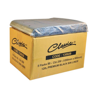 Classic® Bin Liners Black 120L Carton 250