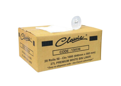 Classic® Bin Liners White Rolls 27L Carton 1000